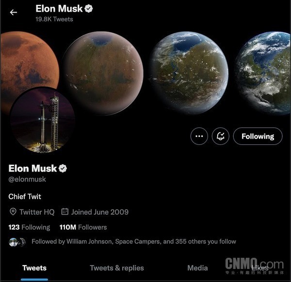 马斯克推特简介 马斯克推特简介