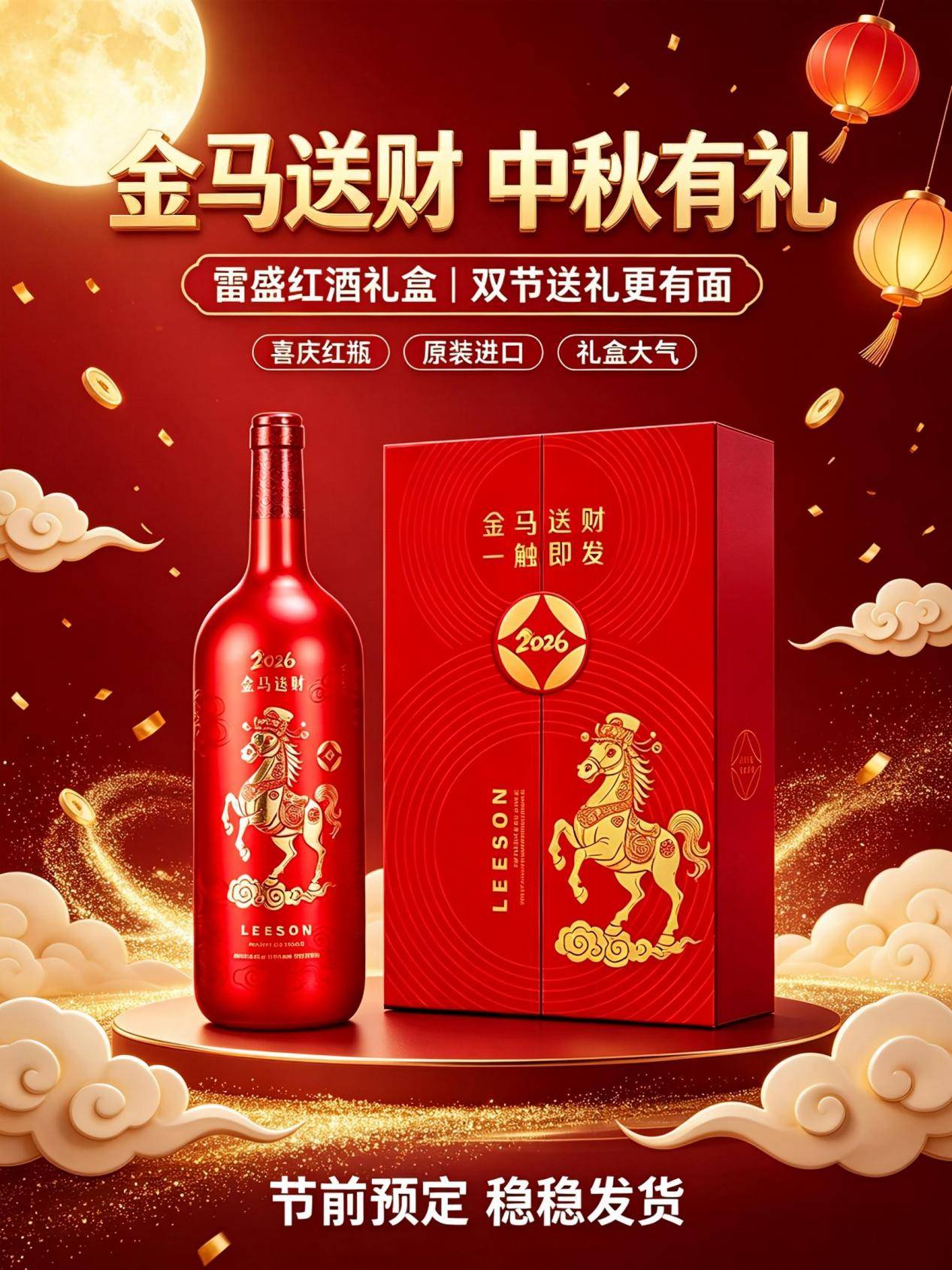 中秋送礼选雷盛红酒|精美礼盒加持,亲友客户都合适(图2) 雷盛红酒中秋国庆推广方案 (1)
